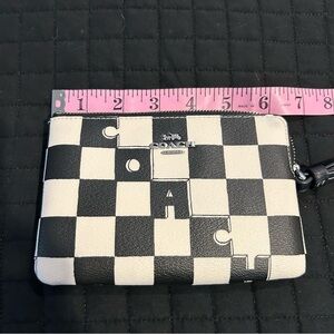 Coach Black and White Checkered Wristlet